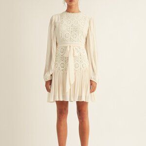 🤍 AROSE Studio Jules Cream Lace & Chiffon A-Line Dress NWT Size Small